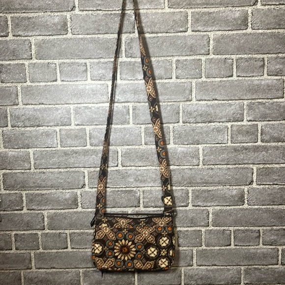 Vera Bradley Handbags - Vera Bradley Brown, Cream & Orange Floral Quilted Crossbody